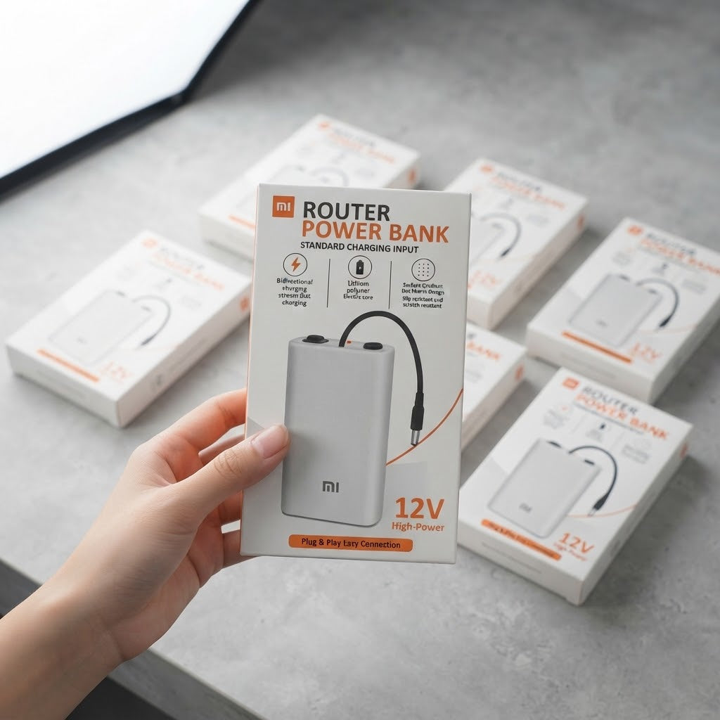 Router Power Bank 12V Mini UPS – 20000mAh Advertised Capacity for Wi-Fi Routers & Modems