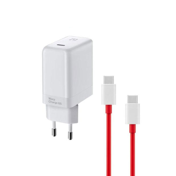 65W OnePlus Super Fast Warp Charger – EU Plug USB-C Power Adapter with USB-C to USB-C Cable