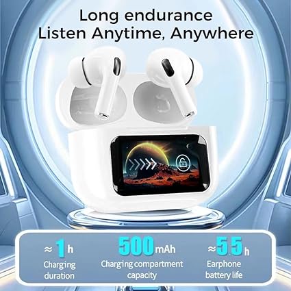 A9 Pro Wireless Earbuds – Bluetooth 5.3, Smart Touch Display & ANC Noise Cancellation