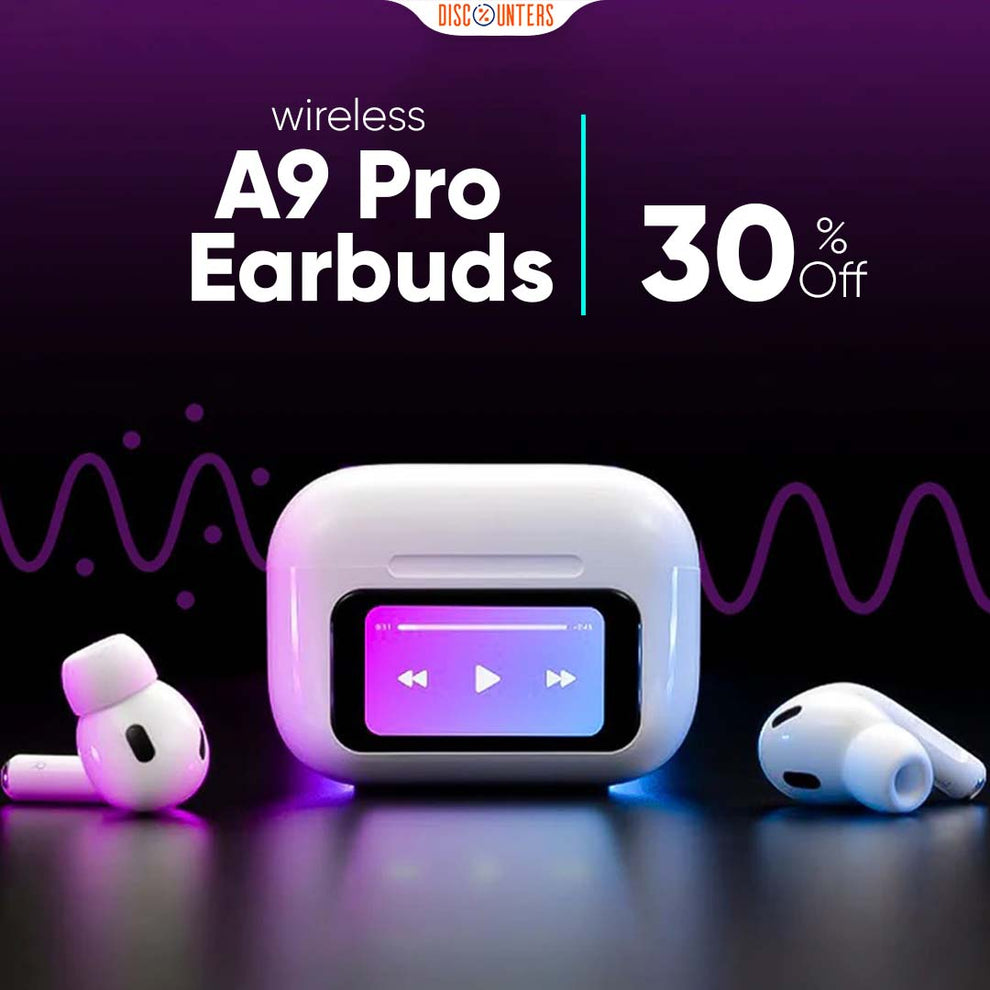 A9 Pro Wireless Earbuds – Bluetooth 5.3, Smart Touch Display & ANC Noise Cancellation