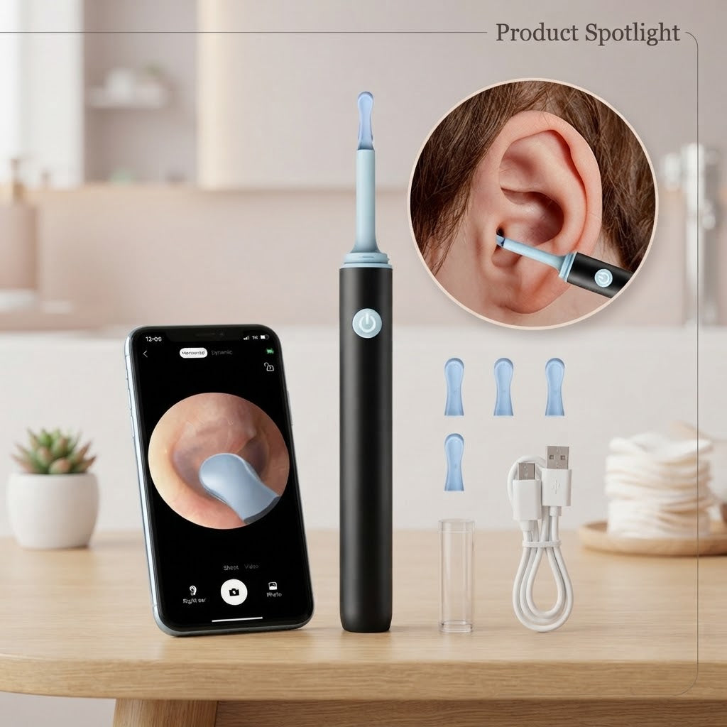 Smart Ear Cleaner with Camera & LED Light – Wireless Ear Wax Removal Tool, High-Precision Ear Cleaning Kit (Random Color)
