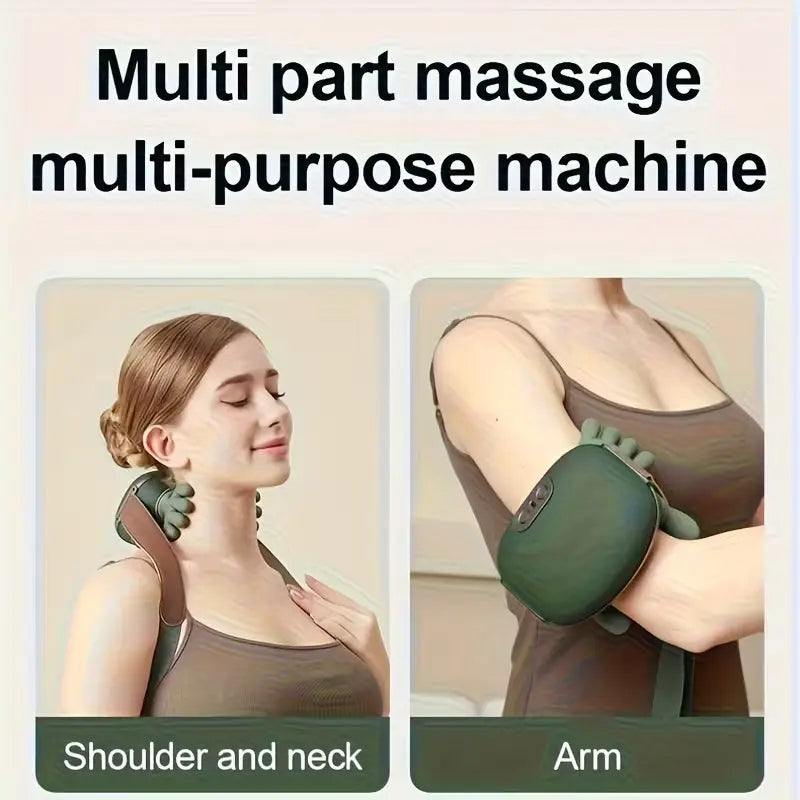 Premium Rechargeable Neck & Shoulder Massager with Heat Therapy – Deep Kneading Massage & Relaxation Machine