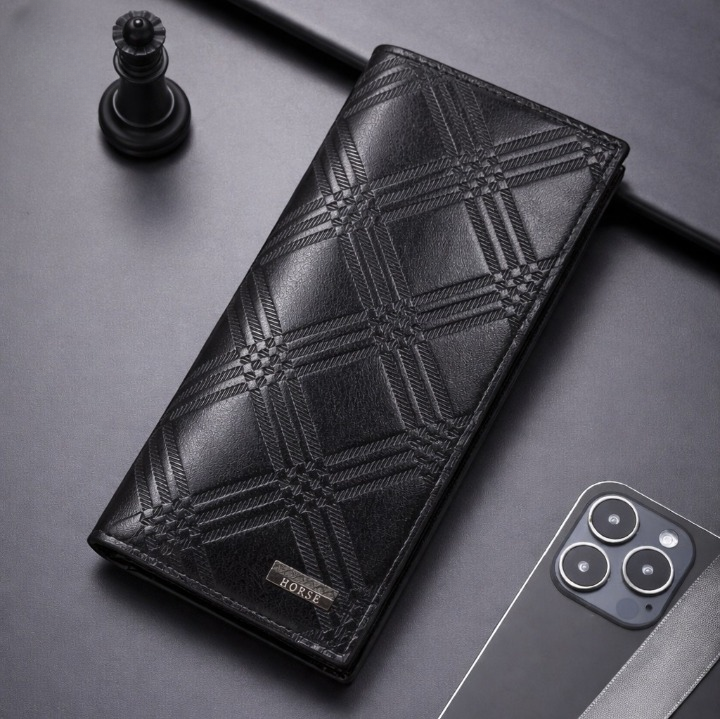 LB-519 Executive Trifold Long Wallet – Black | Men's & Women's Long Wallet
