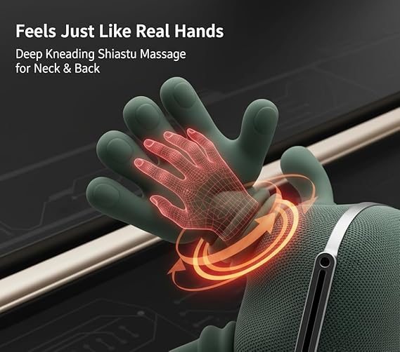 Premium Rechargeable Neck & Shoulder Massager with Heat Therapy – Deep Kneading Massage & Relaxation Machine