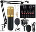 V8 Pro Condenser Microphone Kit with Sound Card – Professional Recording, Streaming & Podcasting