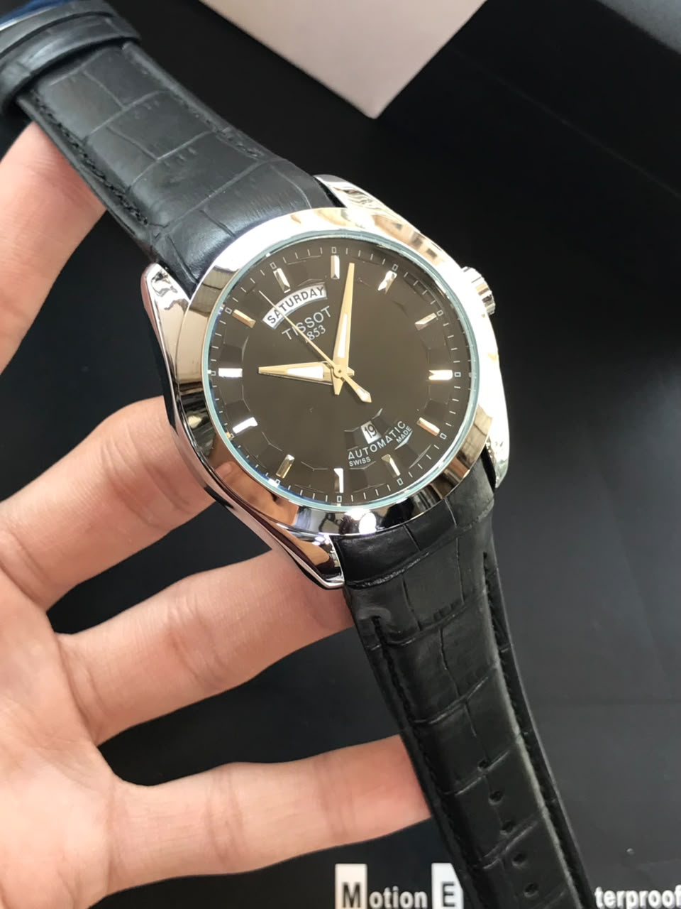 Tissot Men's Automatic Style Watch with Black Leather Strap