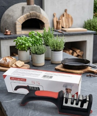 3-Stage Professional Manual Knife Sharpener – Kitchen Knife Sharpening Tool
