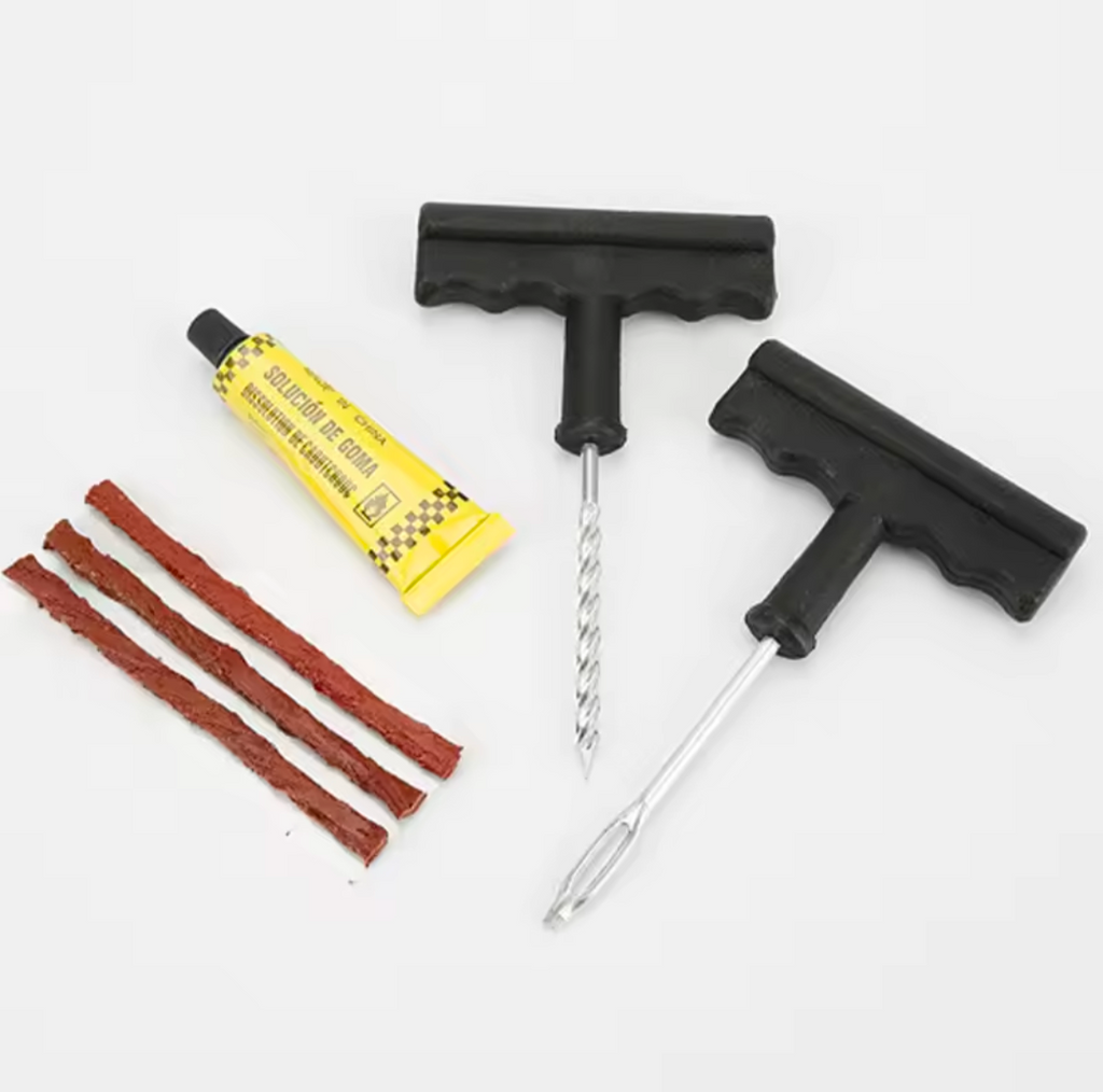 Universal Tubeless Tire Puncture Repair Kit – Car, Motorcycle & Bicycle Tire Repair Tool Set