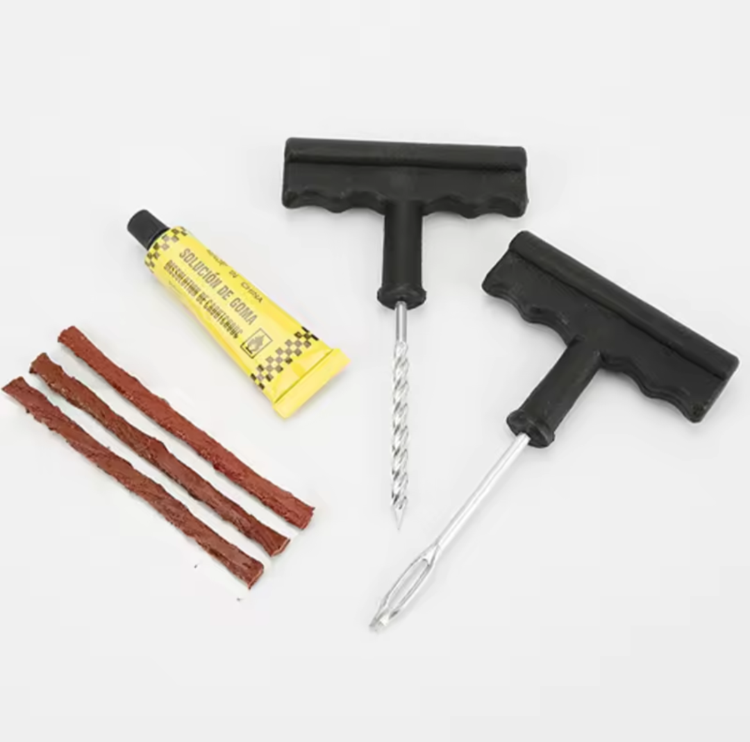 Universal Tubeless Tire Puncture Repair Kit – Car, Motorcycle & Bicycle Tire Repair Tool Set