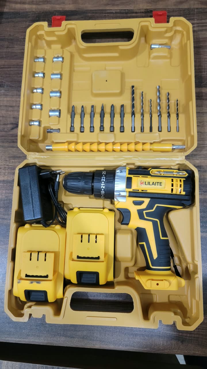 48V Cordless Drill Machine with 2 Rechargeable Batteries – Portable Power Drill Kit
