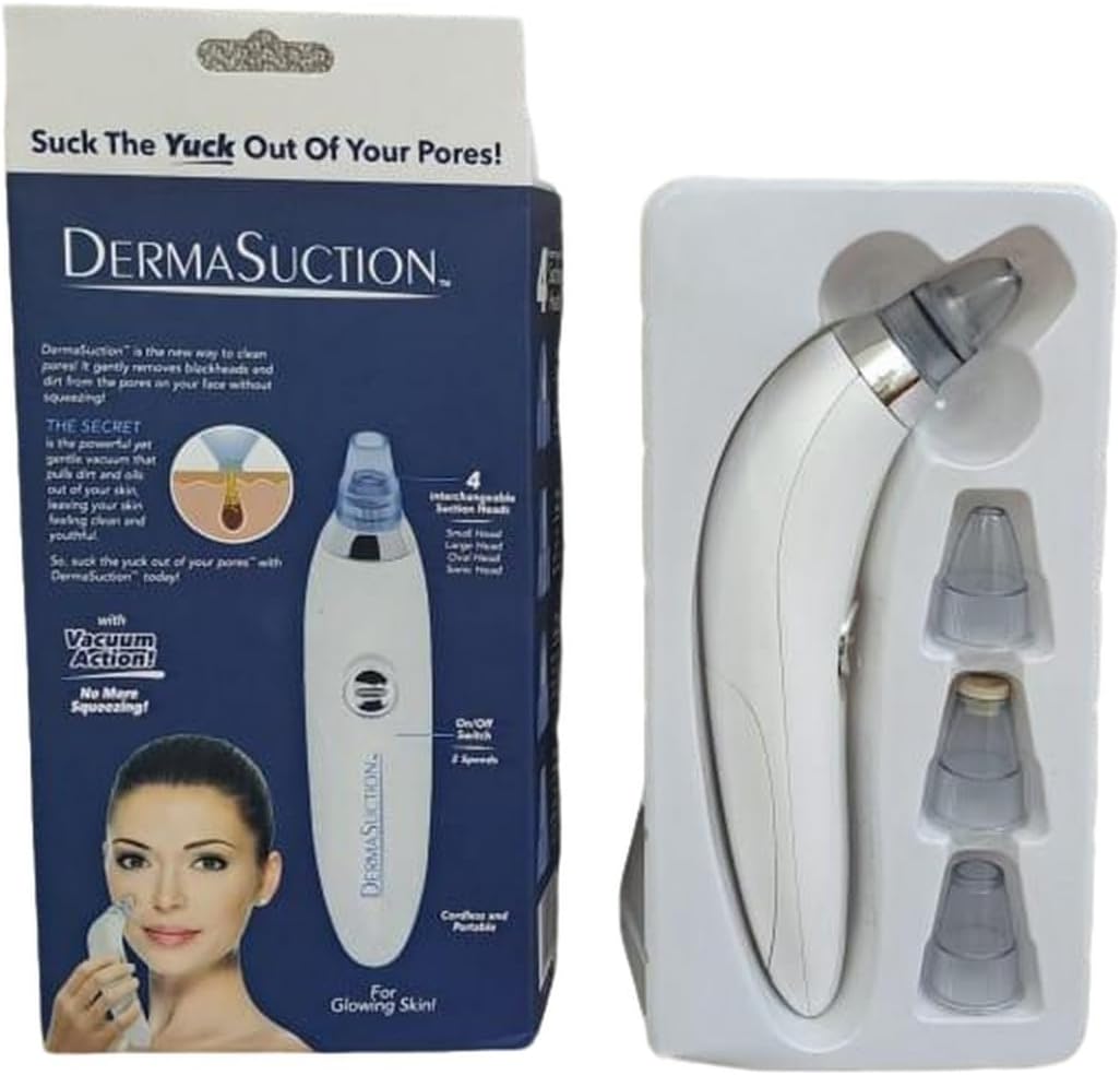 Derma Suction Vacuum Blackhead Remover – Battery-Operated Pore Cleaner & Facial Skin Tool
