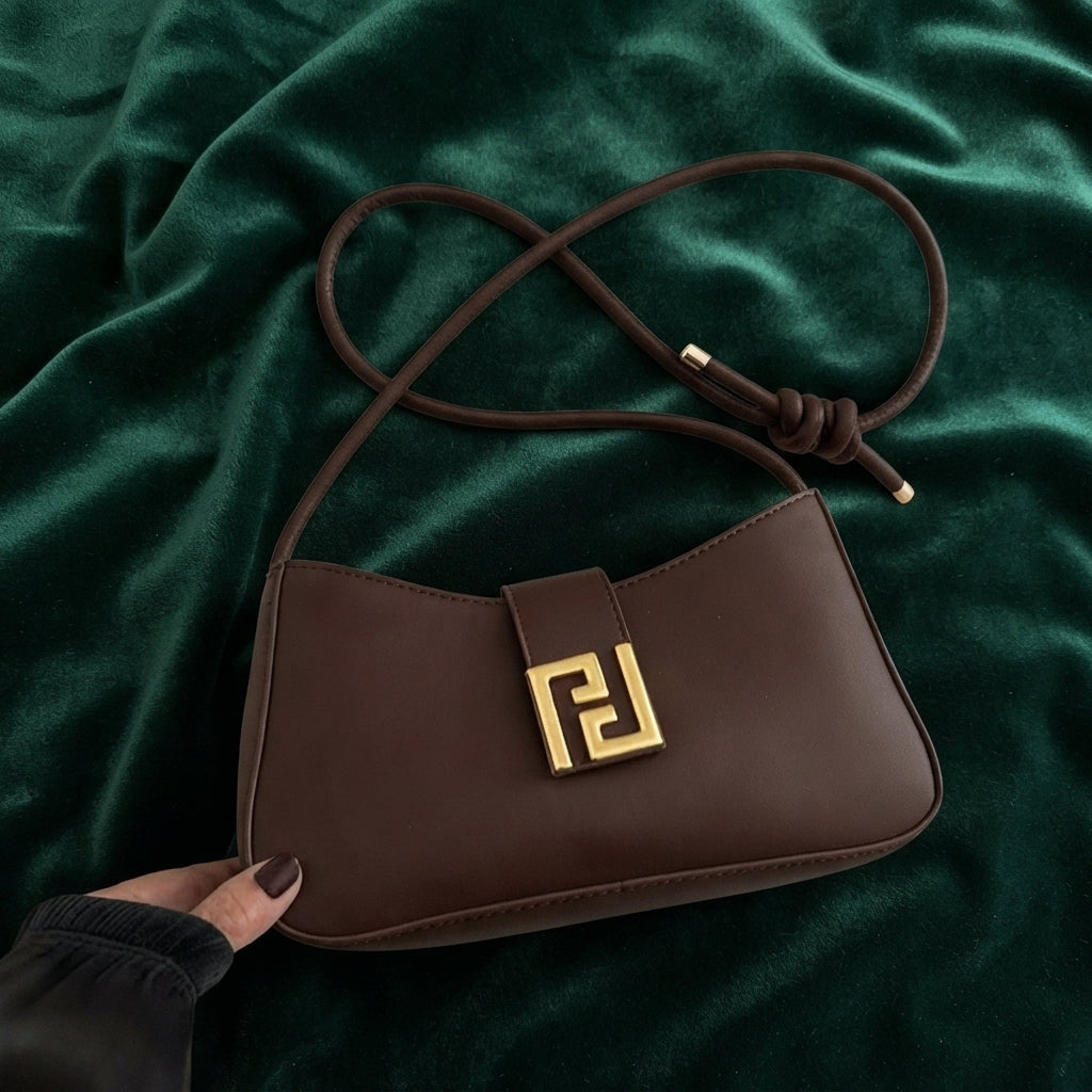 Stylish Brown Crossbody Handbag – Casual Shoulder Bag for Everyday Use