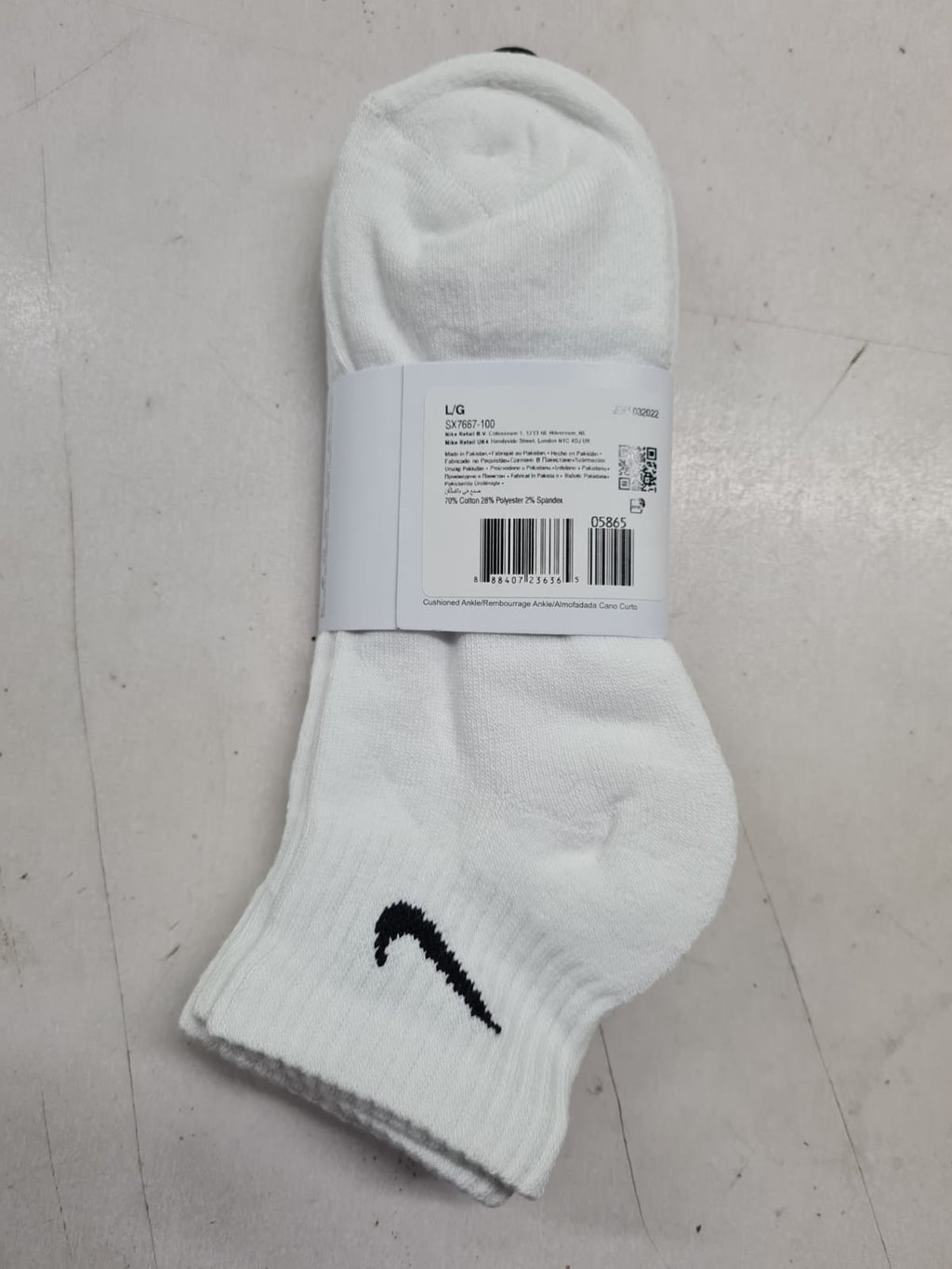 White Dri-FIT Ankle Socks – Short Leg Athletic Sports Socks