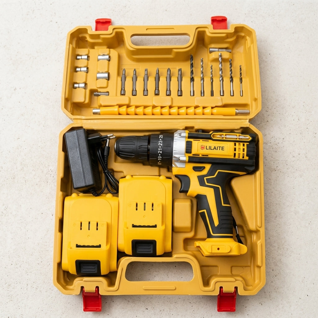 48V Cordless Drill Machine with 2 Rechargeable Batteries – Portable Power Drill Kit
