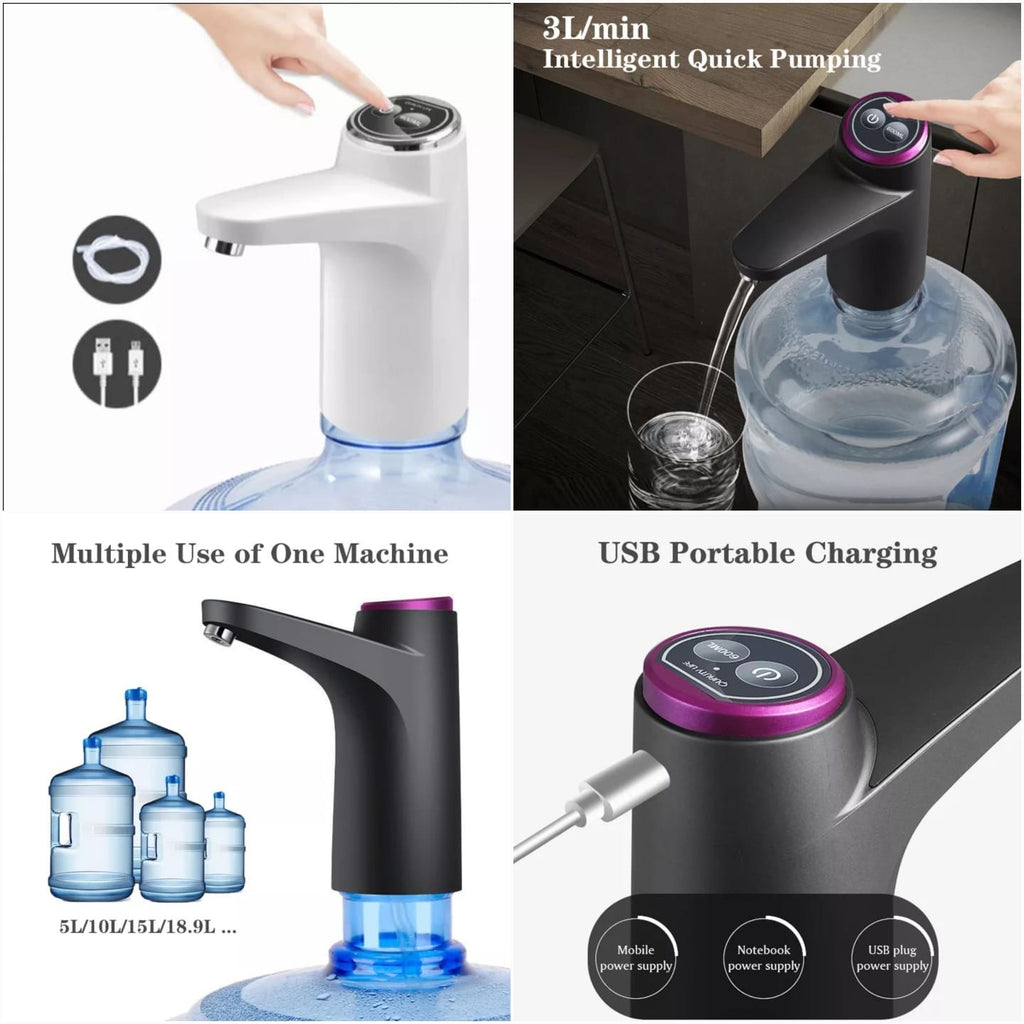 Rechargeable Electric Water Bottle Pump – One-Touch Automatic Water Dispenser (Random Color)