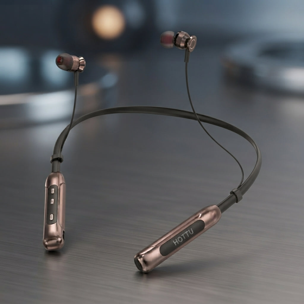 HOTTU NB12 Bass Xtreme Wireless Bluetooth Neckband – Up to 70 Hours Battery Life