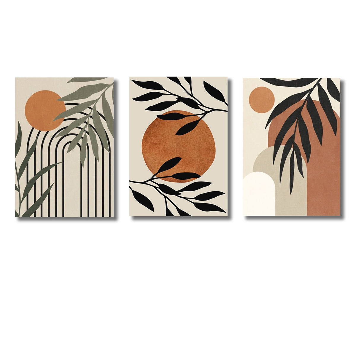 Set of 3 Abstract Wall Art Frames – MDF Board Home Decor