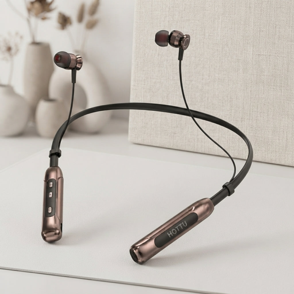 HOTTU NB12 Bass Xtreme Wireless Bluetooth Neckband – Up to 70 Hours Battery Life