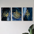 Set of 3 Islamic Calligraphy Wall Art Frames – MDF Board Home Decor