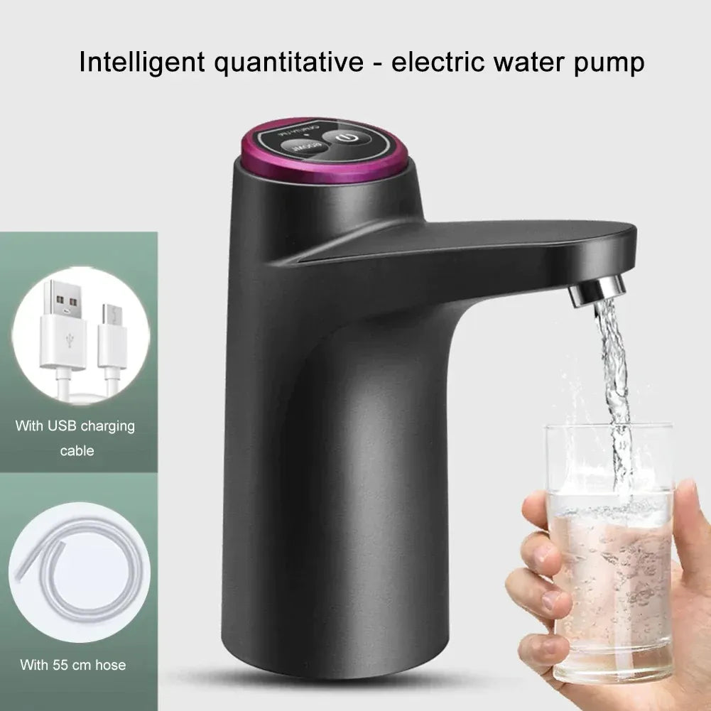 Rechargeable Electric Water Bottle Pump – One-Touch Automatic Water Dispenser (Random Color)