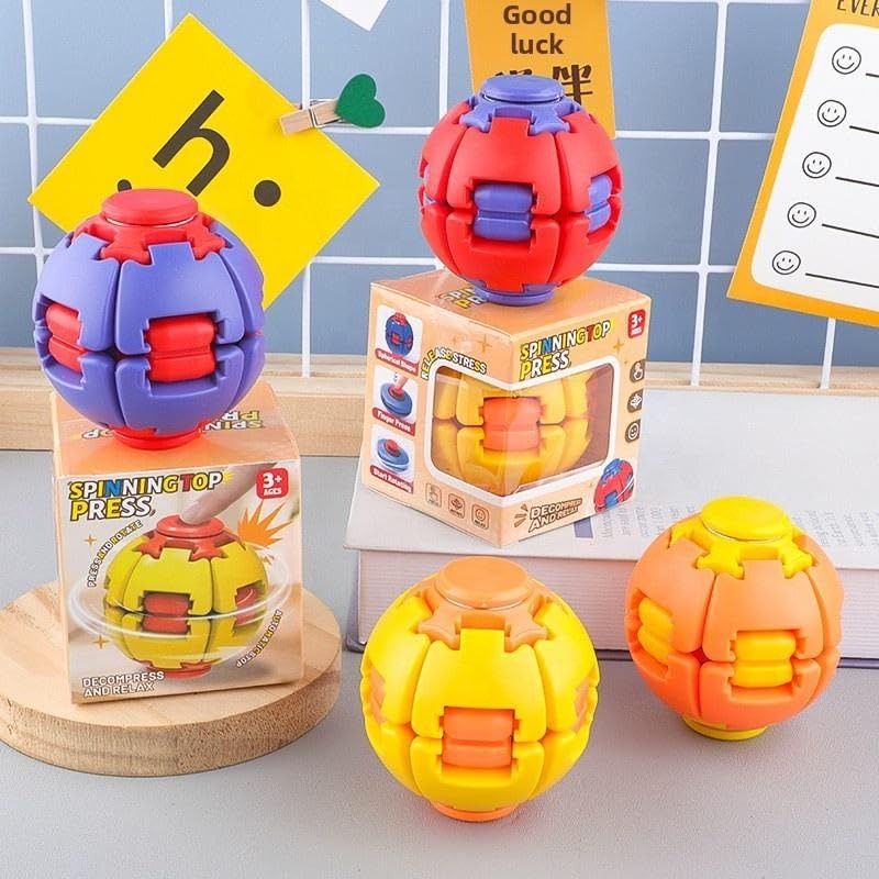 Spinning Top Press Decompression Toy – Random Color