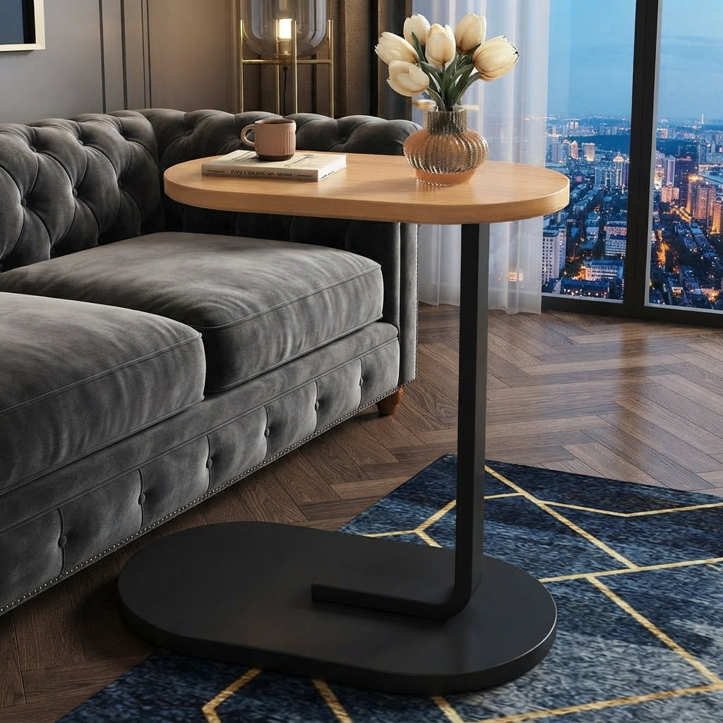 Modern C-Shape Side Table – Portable Laptop & Coffee Table