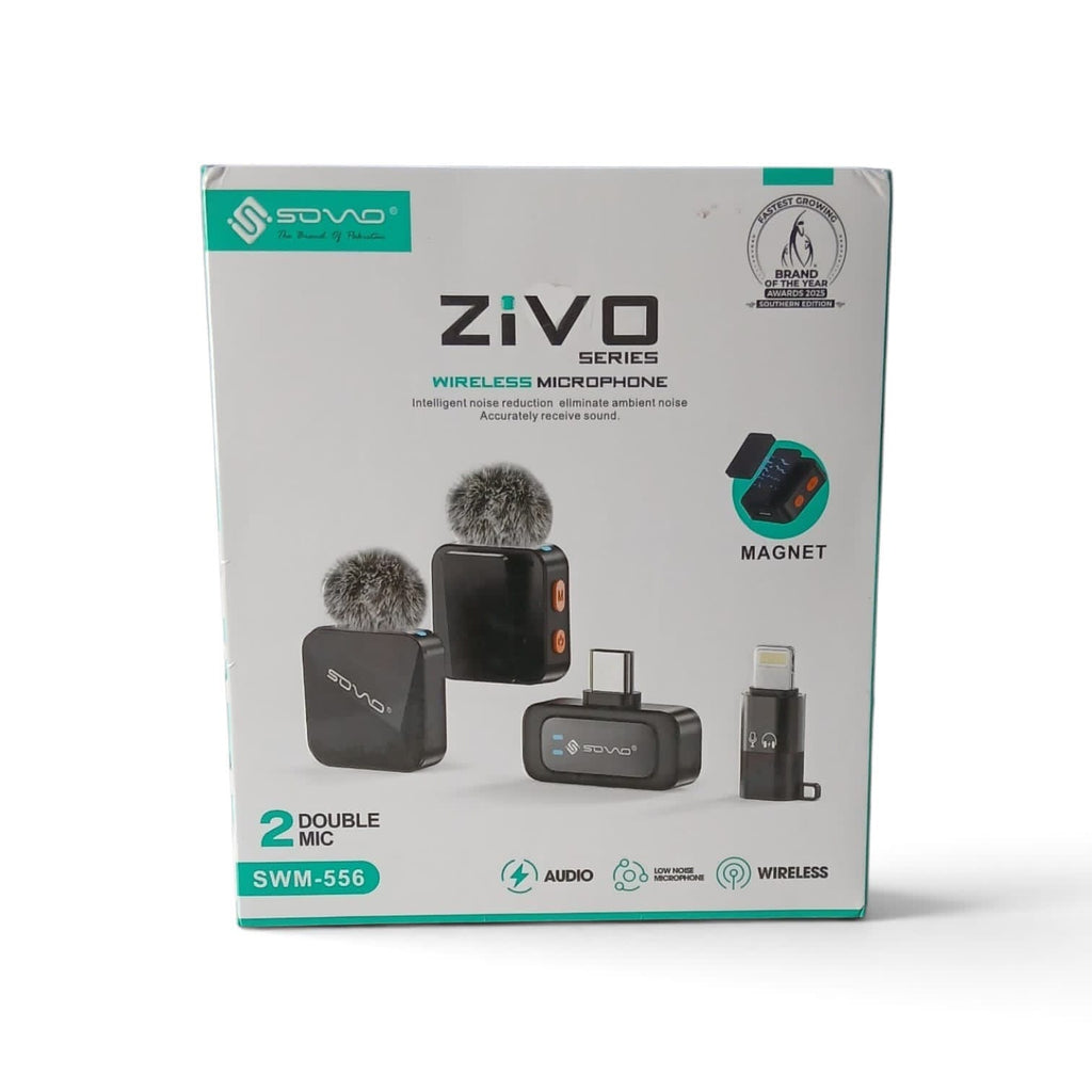 SOVO ZIVO SWM-556 Dual Wireless Microphone System – Audio Recording Kit