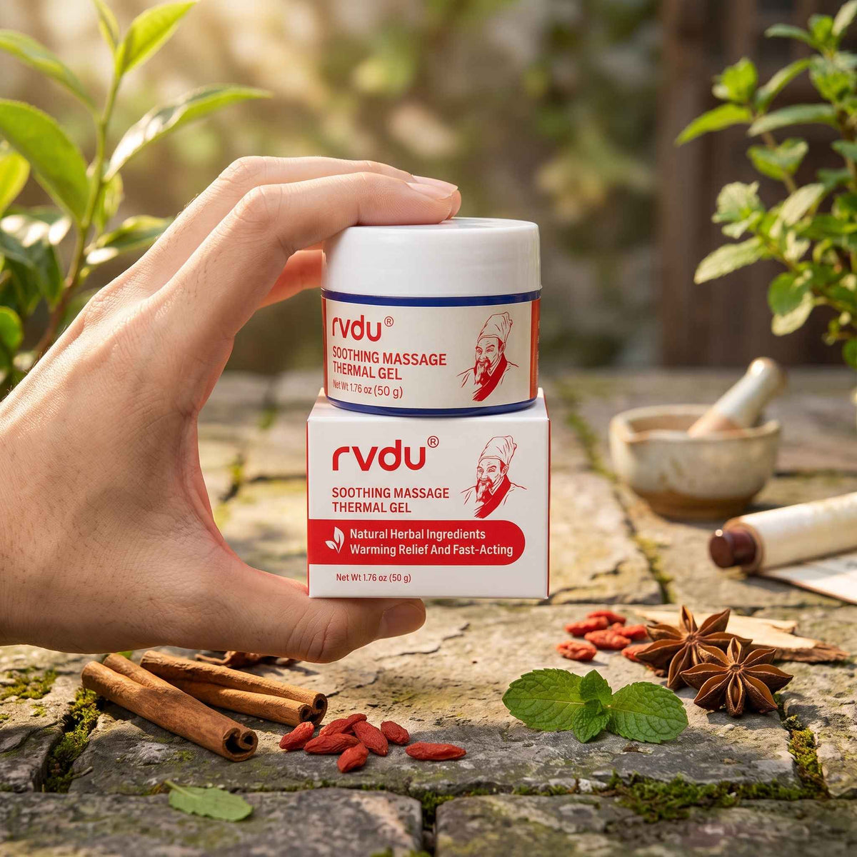 RVDU Soothing Thermal Massage Gel 50g – Herbal Warming Gel