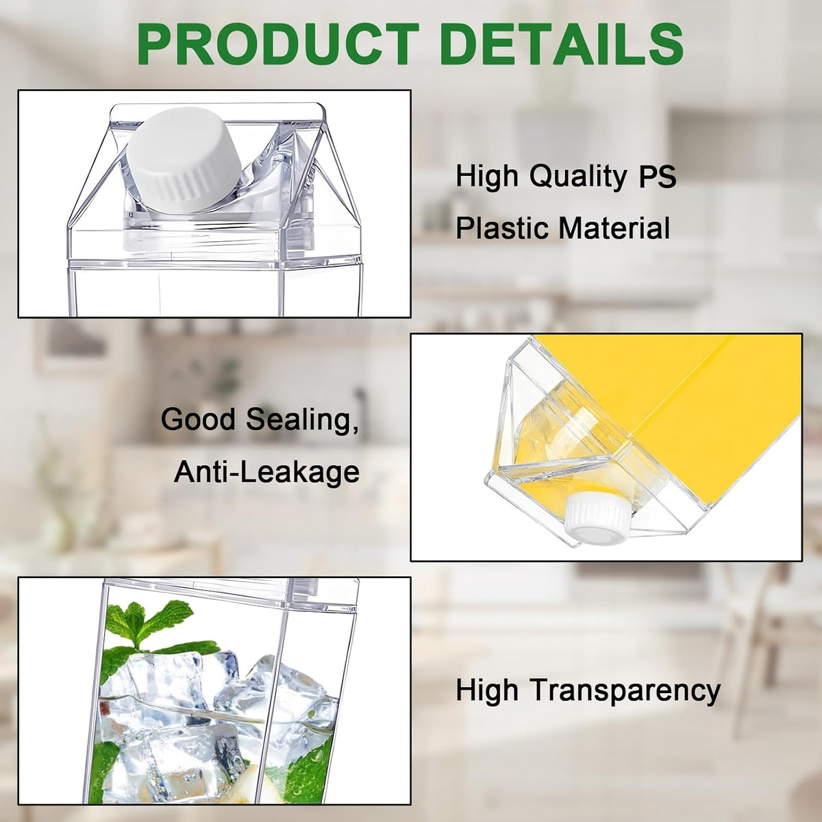 Transparent Acrylic Water Bottle – 1 Litre