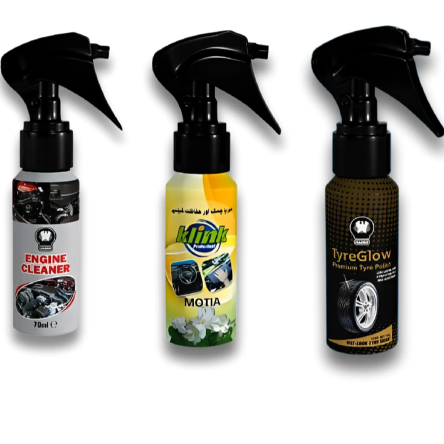 7-in-1 Bike Cleaning Kit – 3 Cleaning Sprays, 3 Wire Brushes & Microfiber Cloth
