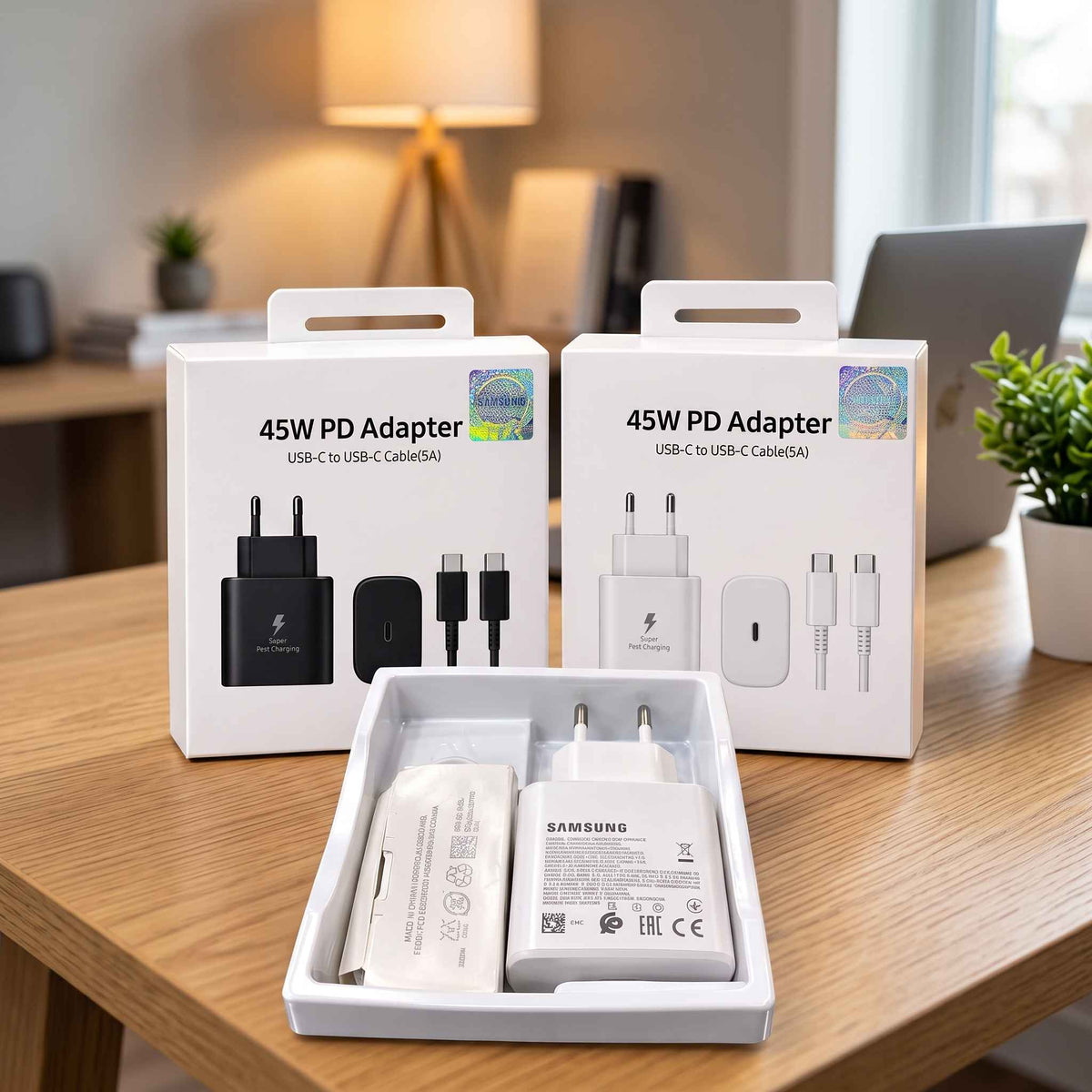 Samsung 45W Super Fast Charging Adapter with 5A USB-C to USB-C Cable