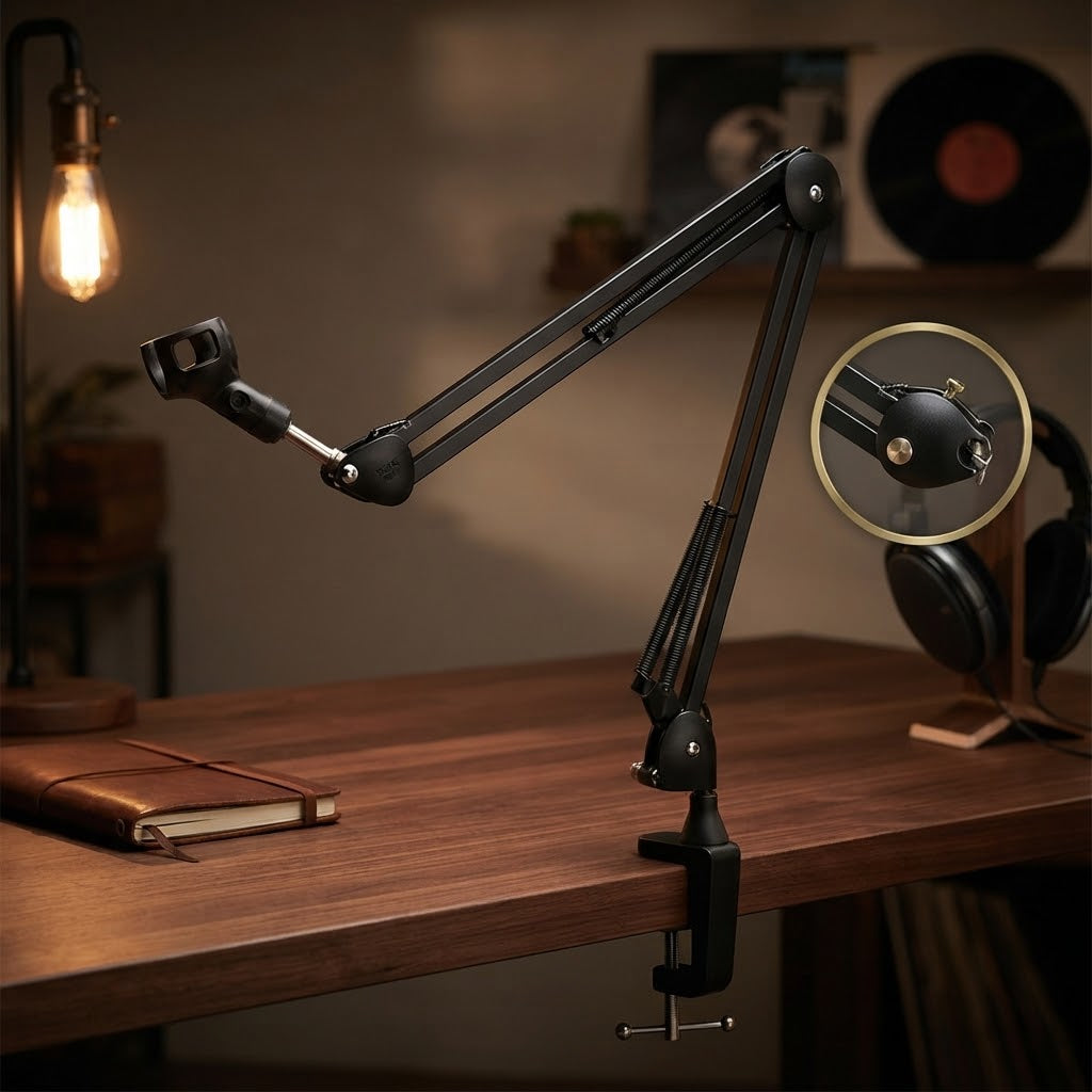 Metal Overhead Mount Phone Holder – Adjustable Articulating Arm for Smartphones