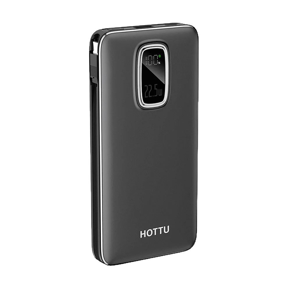 HOTTU HT29 Power Bank – 10000mAh, 22.5W Fast Charging with Built-in Cables