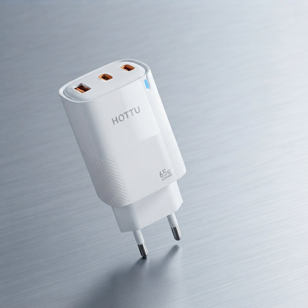 HOTTU FC34 65W GaN Fast Charger – Dual USB-C PD & USB-A Ports