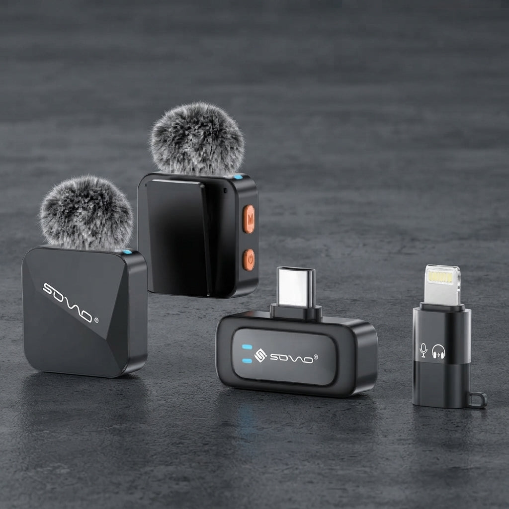SOVO ZIVO SWM-556 Dual Wireless Microphone System – Audio Recording Kit