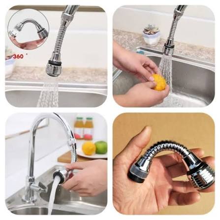 360° Rotatable Faucet Shower Head – Anti-Splash Kitchen Tap Attachment