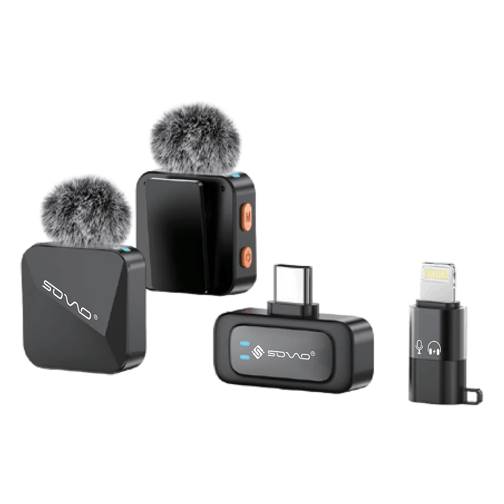 SOVO ZIVO SWM-556 Dual Wireless Microphone System – Audio Recording Kit