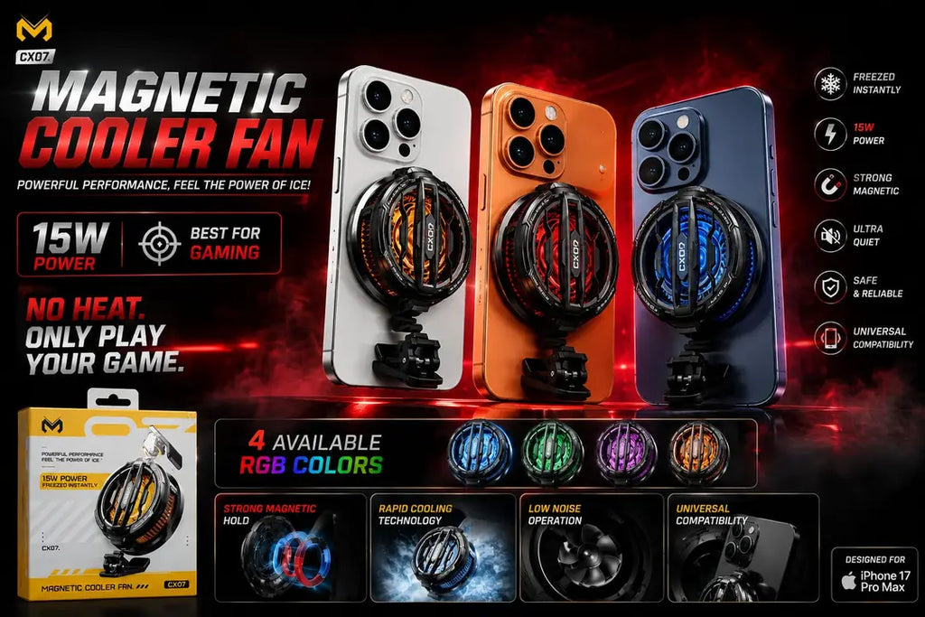 Mobile Fan 5 RGB Gaming Cooler Phone Cooling Accessory