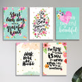 Set of 5 Motivational Wall Art Frames – MDF Board Home Decor