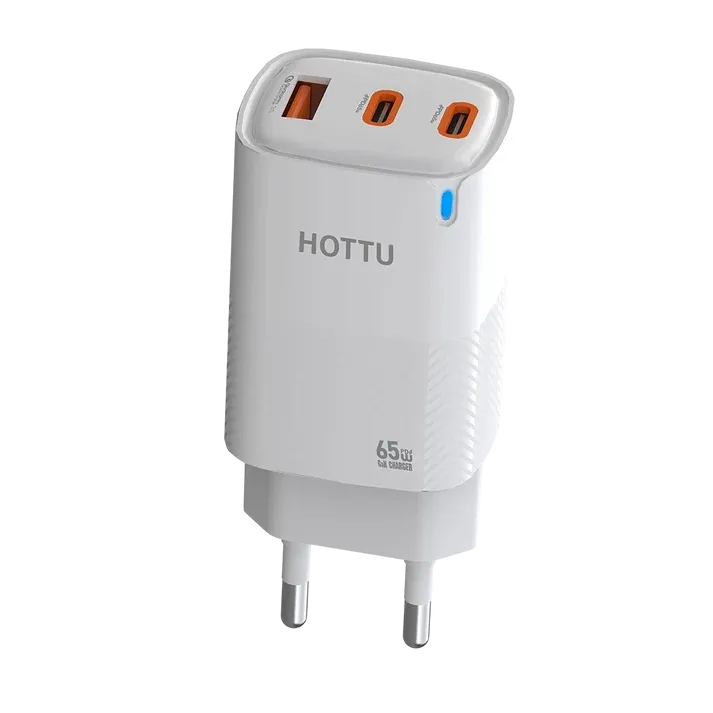 HOTTU FC34 65W GaN Fast Charger – Dual USB-C PD & USB-A Ports