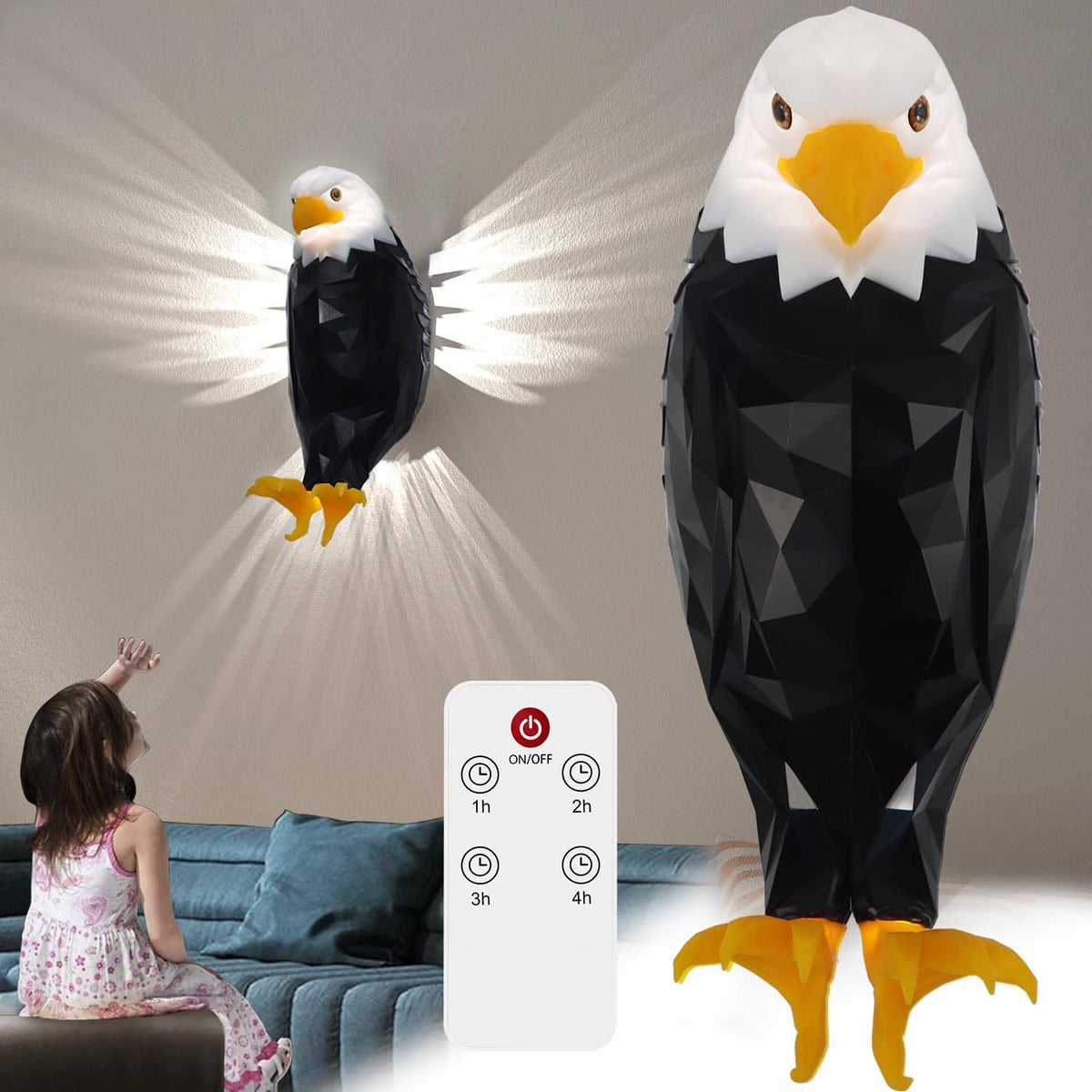 Eagle Wall Lamp with Remote Control & Timer