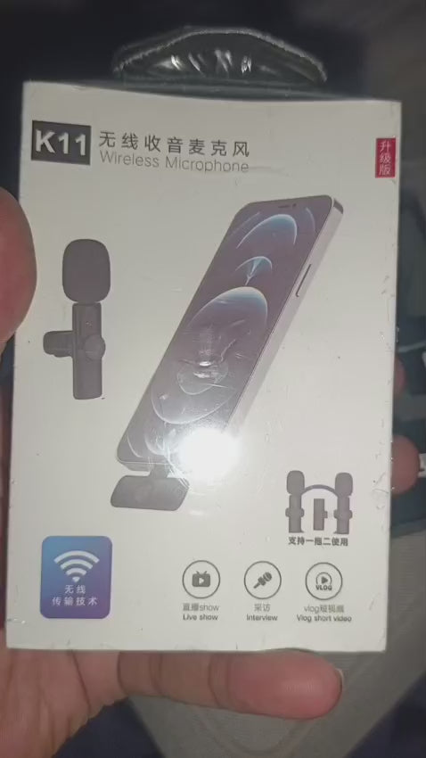 K11 Dual Wireless Lavalier Microphone – Bluetooth Clip-On Mic for iPhone & Android, 2-Person Noise Reduction Microphone for YouTube, TikTok & Vlogging